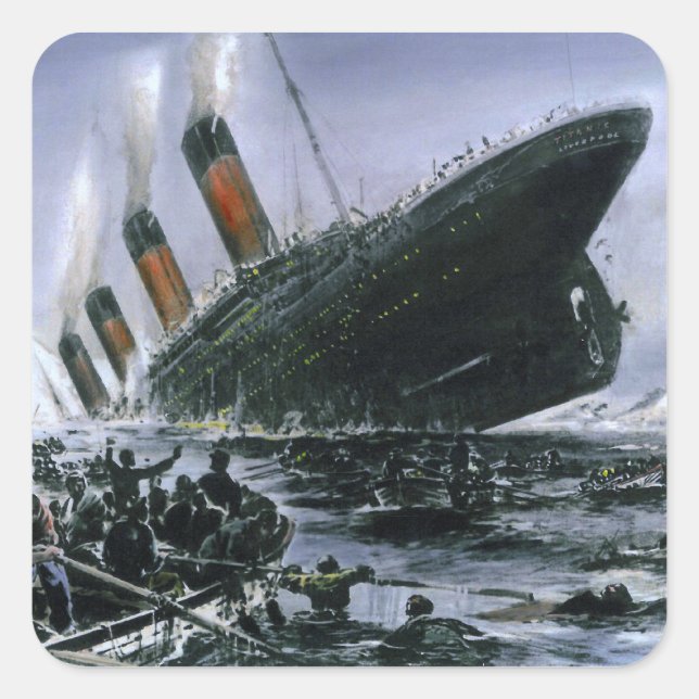Sinking RMS Titanic Square Sticker (Front)