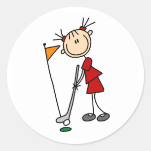Sinking The Putt From The Green Bag Classic Round Sticker