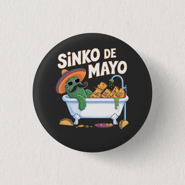 Sinko de Mayo Cinco De Mayo Cactus Funny  3 Cm Round Badge (Front)