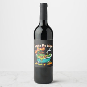 Sinko de Mayo"Funny Cinco de Mayo Cactus Wine Label