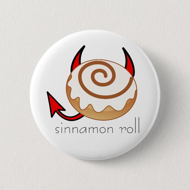 sinnamon roll 6 cm round badge (Front)