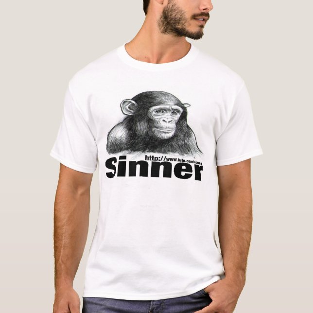 Sinner Chimp t-shirt - By Brett Keane (Front)
