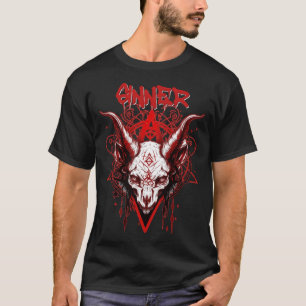 Sinner Satanic Occult Baphomet Head Satanism Goat T-Shirt