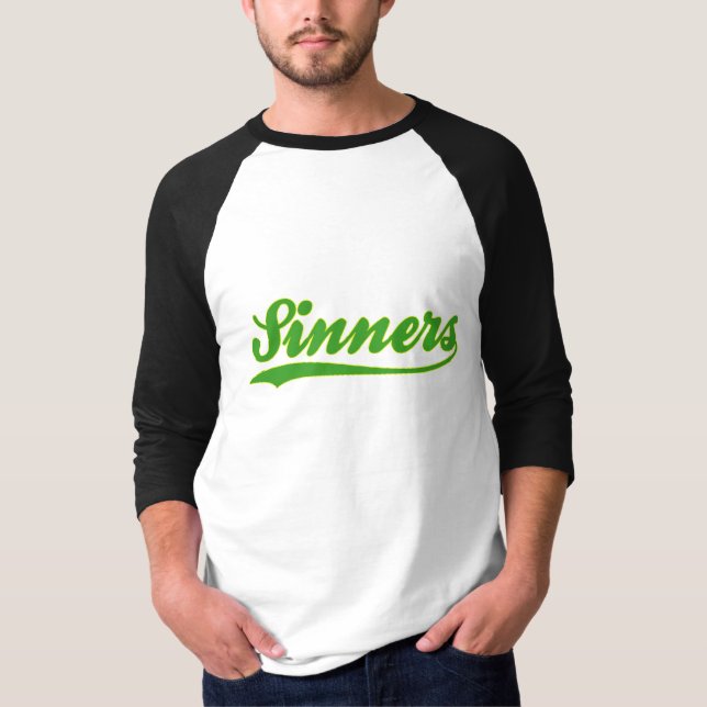 Sinners Faux Baseball Jersey T-Shirt (Front)