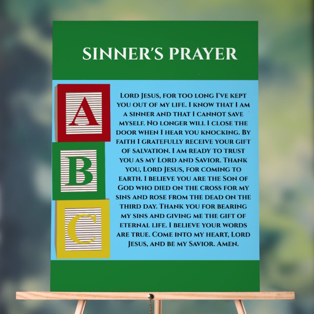 SINNERS PRAYER ACRYLIC SIGN (Neutral)