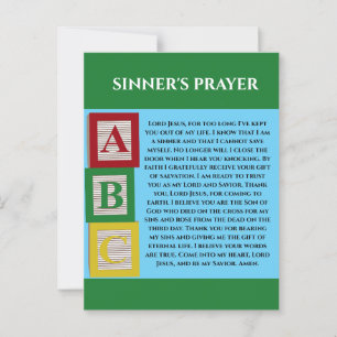 SINNERS PRAYER POSTCARD