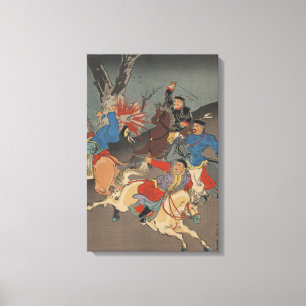 Sino Japanese War - Vintage Japanese Art Image Canvas Print