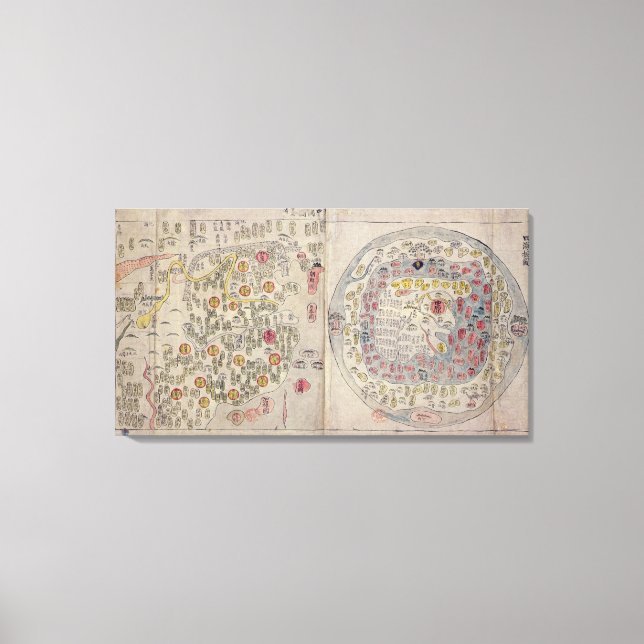 Sino Korean world map Canvas Print (Front)