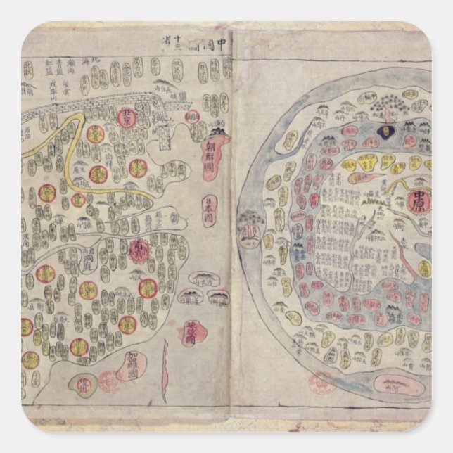 Sino Korean world map Square Sticker (Front)
