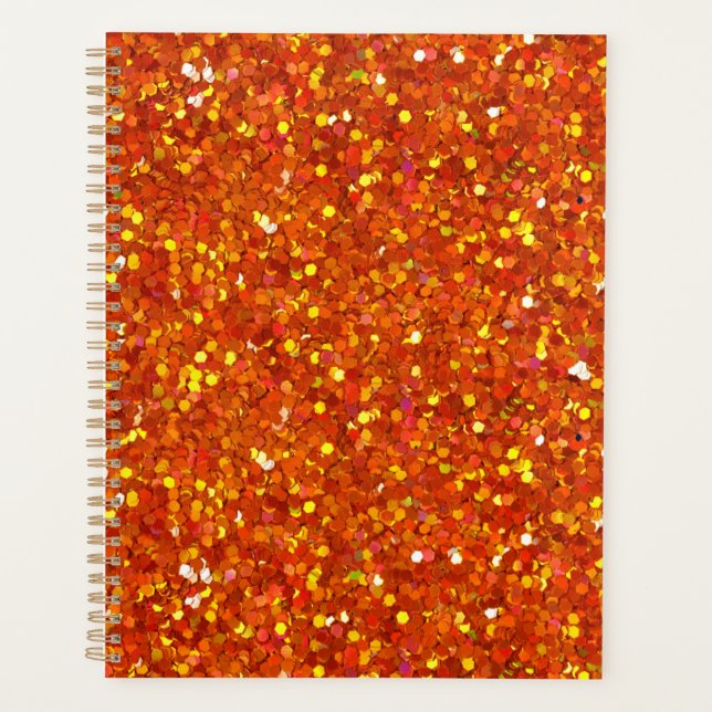 Sinopia Orange Glitter Planner (Front)