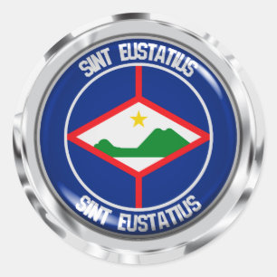 Sint Eustatius Round Emblem Classic Round Sticker