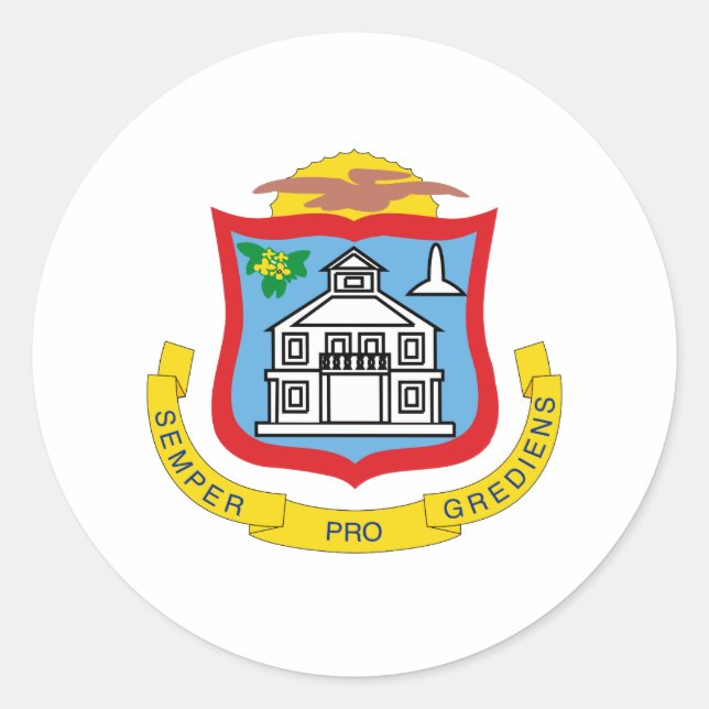 Sint Maarteaner coat of arms Classic Round Sticker (Front)