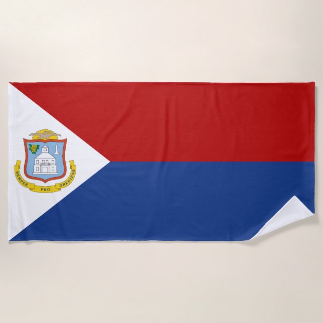 Sint Maarten Flag Beach Towel (Front)
