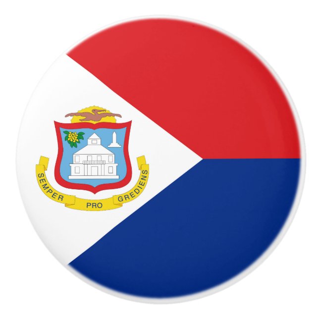 Sint Maarten flag Ceramic Knob (Front)
