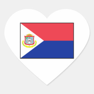 Sint Maarten Flag Heart Sticker