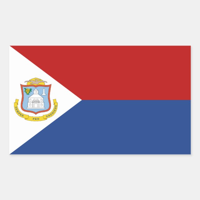 Sint Maarten Flag Rectangular Sticker (Front)