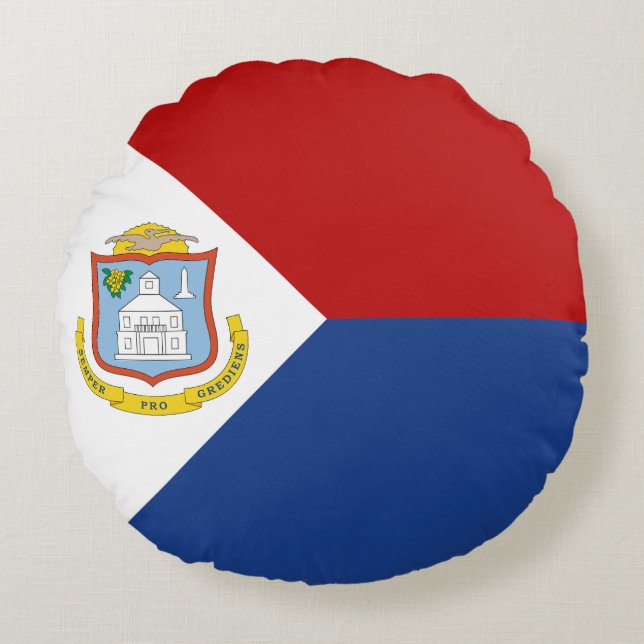 Sint Maarten Flag Round Cushion (Front)