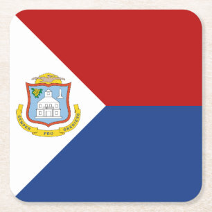 Sint Maarten Flag Square Paper Coaster