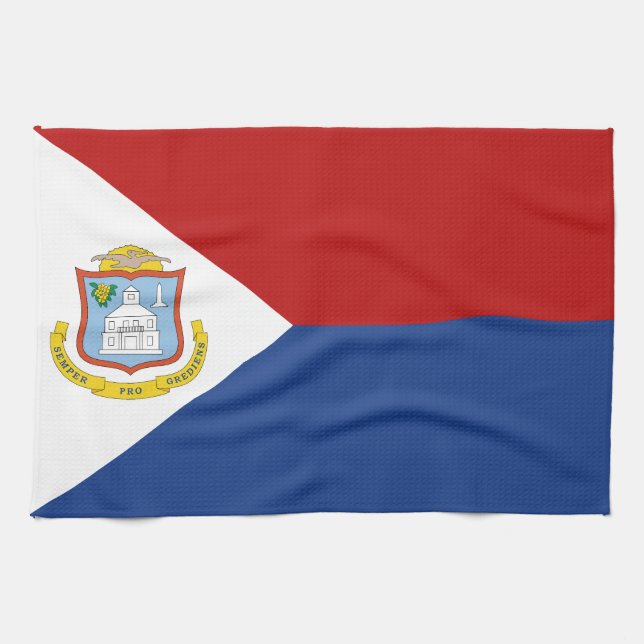 Sint Maarten Flag Tea Towel (Horizontal)