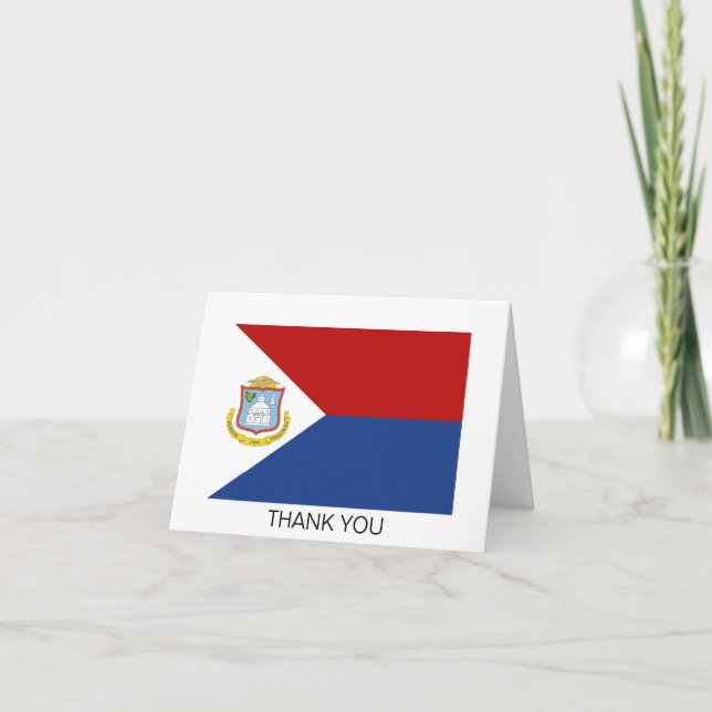 Sint Maarten Flag Thank You Card (Front)