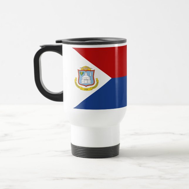 Sint Maarten Flag Travel Mug (Left)