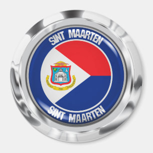 Sint Maarten Round Emblem Magnet