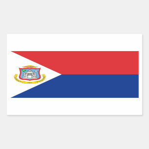 Sint Maarten, Saint Martin Flag, Dutch/Netherlands Rectangular Sticker