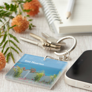 Sint Maarten - St. Martin Ocean Blue Seascape Key Ring