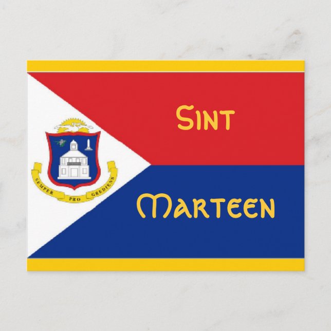 Sint Marteen St Martin flag Postcard (Front)