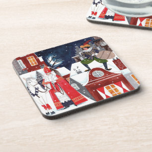 Sinterklaas and Piet on the roofs of Amsterdam Coaster