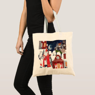 Sinterklaas and Piet on the roofs of Amsterdam Tote Bag
