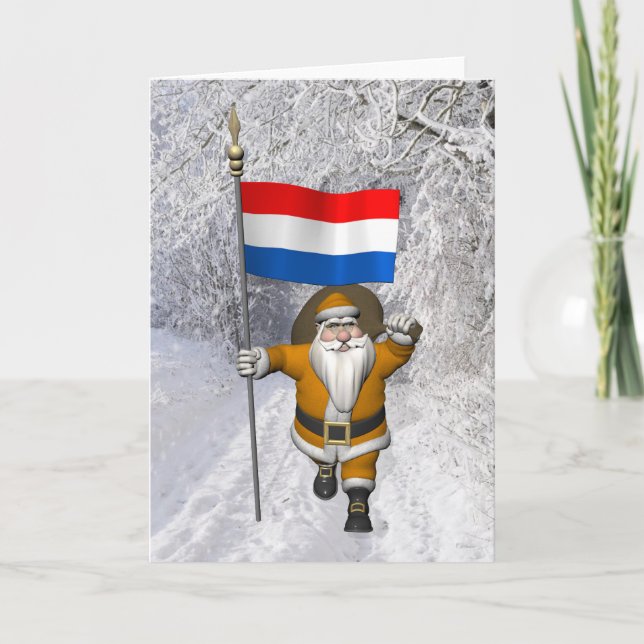 Sinterklaas With Dutch Flag Card (Front)