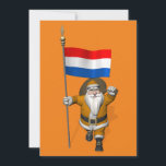 Sinterklaas With Ensign Of The Netherlands<br><div class="desc">background colour can be changed: CUSTOMIZE it
 father christmas visiting the european Kingdom of the Netherlands
merry xmas and a happy new year!</div>