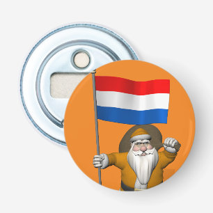 Sinterklaas With Ensign Of The Netherlands Bottle Opener
