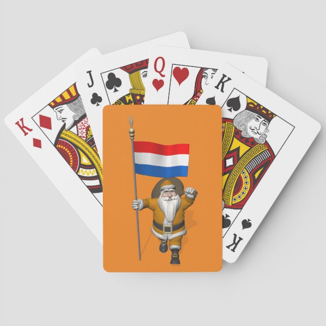 Sinterklaas With Ensign Of The Netherlands Playing Cards (Back)