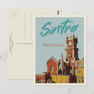 Sintra Pena's palace illustration Portugal Postcard