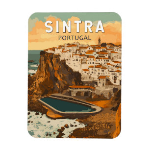 Sintra Portugal Illustration Travel Art Vintage Magnet