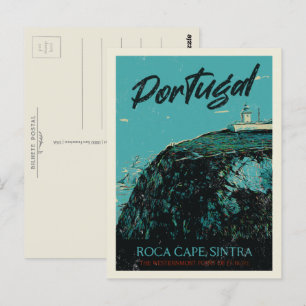 Sintra Roca cape illustration Portugal Postcard