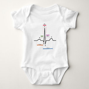 Sinus Rhythm in an Electrocardiogram ECG Diagram Baby Bodysuit