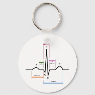 Sinus Rhythm in an Electrocardiogram ECG Diagram Key Ring