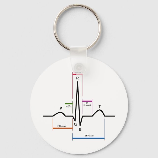 Sinus Rhythm in an Electrocardiogram ECG Diagram Key Ring (Front)