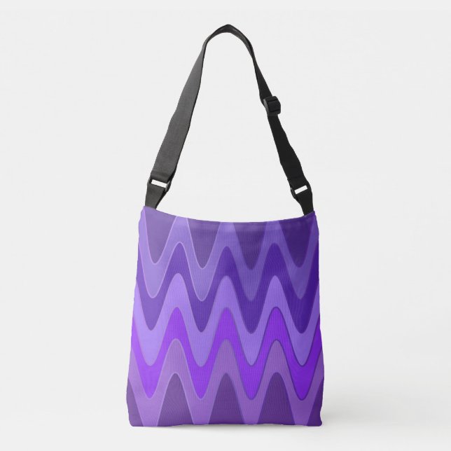 Sinus Waves pattern - purple violet + your ideas Crossbody Bag (Front)