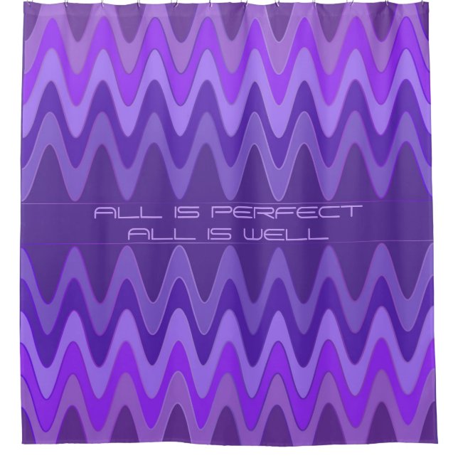 Sinus Waves pattern - purple violet + your ideas Shower Curtain (Front)