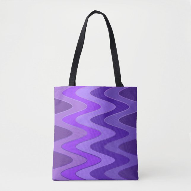 Sinus Waves pattern - purple violet + your ideas Tote Bag (Front)