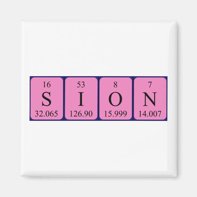 Sion periodic table name magnet (Front)