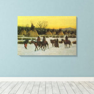 Sioux Camp at Wounded Knee by John Hauser Canvas Print