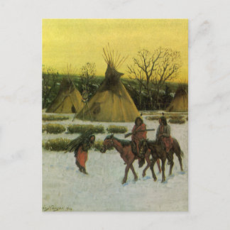 Sioux Camp at Wounded Knee by John Hauser Postcard