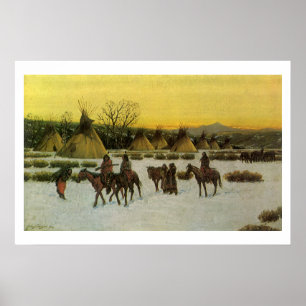Sioux Camp at Wounded Knee by John Hauser Poster