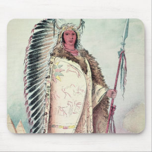 Sioux chief, 'The Black Rock' Mouse Mat