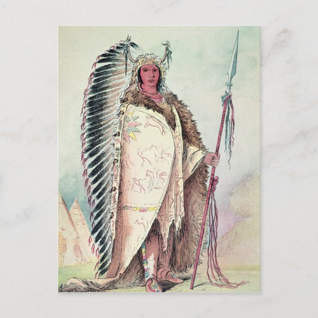 Sioux chief, 'The Black Rock' Postcard (Front)